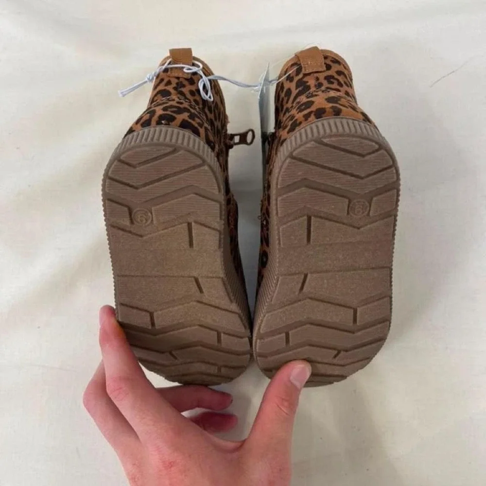 Cosmic Crisp leopard print boots